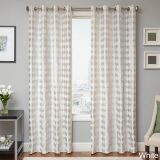 Softline Home Fashions Peyton Woven Jacquard Grommet Top Curtain Panel White Size 55 x 84