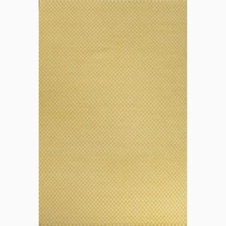 Hand made Yellow/ Ivory Wool Eco friendly Rug (8x10)