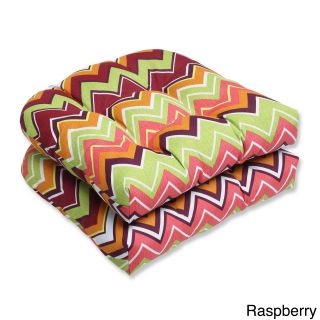 Pillow Perfect Zig Zag Wicker Outdoor Seat Cushions (set Of 2)