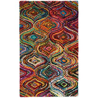 Ante Multi colored Mod Geometric Pattern Recycled Cotton Rug (4x6)