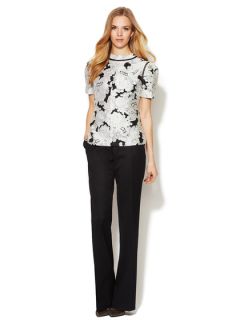 Tuxedo Satin Stripe Wool Trouser by Derek Lam