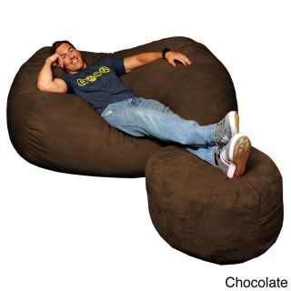 Theater Sacks Llc Theater Sack 6 foot Bean Bag Couch In Plush Microsuede Fabric Brown Size Jumbo