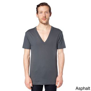 American Apparel American Apparel Unisex Sheer Jersey Deep V neck T shirt Grey Size XS