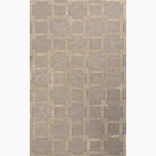 Hand made Gray/ Tan Polyester Textured Rug (4x6)
