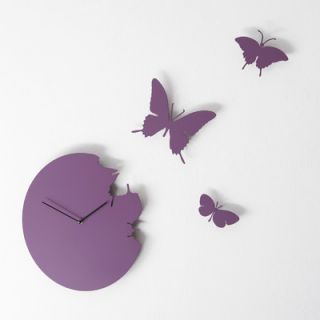 Diamantini & Domeniconi Butterfly Wall Clock 392 Color Violet