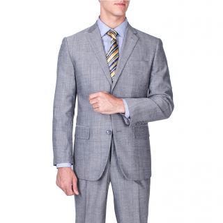 Mens Modern Fit Grey 2 button Wool Suit