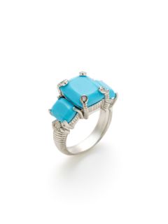 Turquoise Triple Stone Ring by Judith Ripka