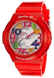 Casio BGA131 4BCR  Watches,Womens Baby G Analog Digital Multi Function White Dial Semi Transparent Red Resin, Casual Casio Quartz Watches