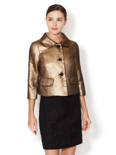 Metallic Tweed Cropped Jacket by Cluny