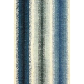 Nuloom Flatweave Modern Ombre Stripes Blue Wool Rug 76 X 96