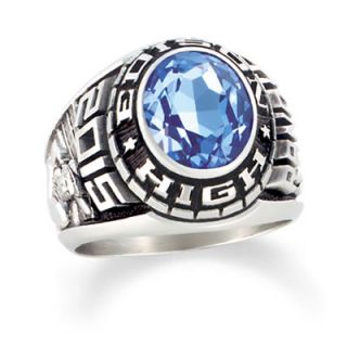 Mens Siladium® Designer Medalist Class Ring by ArtCarved® (1 Stone