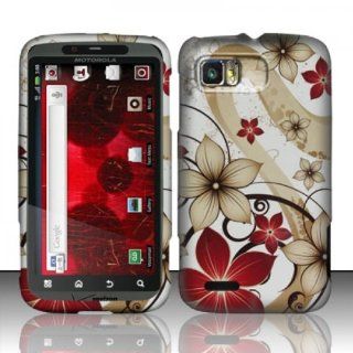 For Motorola Atrix 2 MB865 (AT&T) Rubberized Design Cover   Red Flowers Cell Phones & Accessories