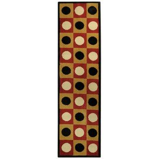 Ephesus Collection Geometric Boxes Dots Contemporary Runner Rug (110 X 610)