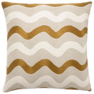Judy Ross RicRak Wool Pillow RR18 Color Oyster / Gold Rayon / Cream