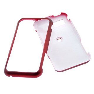 Solid Red Rubberized Snap On Crystal Hard Cover Case for AT&T Samsung Eternity SGH A867 Cell Phone Cell Phones & Accessories