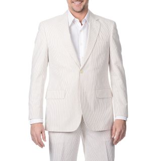 Henry Grethel Henry Grethel Mens Big   Tall Long Tan/ White Double Vent Jacket Tan Size 50L