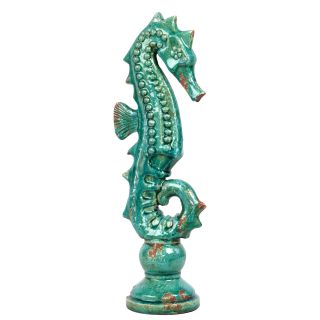 Large Blue Ceramic Sea Horse