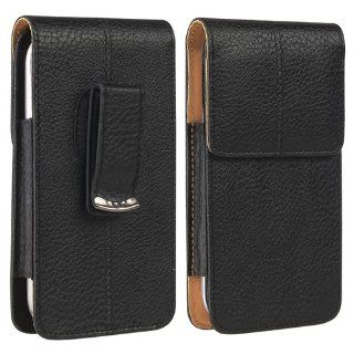 eForCity Vertical Leather Case, Black/ Brown Cell Phones & Accessories