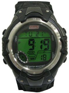 Coleman 40395 Digital Time and Temp Sport Watch / Black Band/ Silver Face 