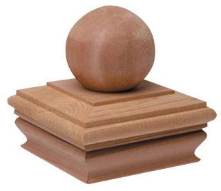 Woodway Products 870.2036 4 by 4 Inch Treated Ball Top Post Cap, 6 Pack, Natural   Decking Caps  