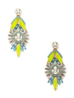 Blue & Yellow Chandelier Earrings by Elizabeth Cole