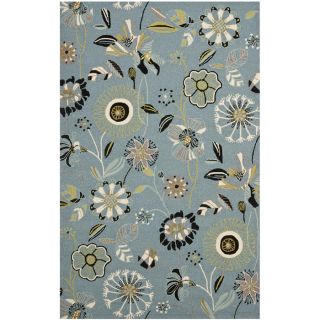 Safavieh Four Seasons 30 in x 48 in Rectangular Blue Floral Accent Rug
