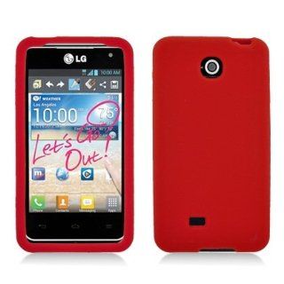 Bundle Accessory for AT&T LG Saleen P870   Red Silicon Skin Case Proctor Cover + Lf Stylus Pen + Lf Screen Wiper Cell Phones & Accessories