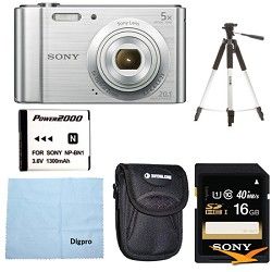 Sony DSC W800 Point and Shoot Digital Still Camera Silver Kit