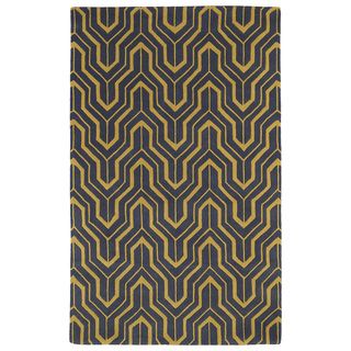 Kaleen Rugs Hand tufted Cosmopolitan Gold/ Charcoal Wool Rug (96 X 13) Gold Size 96 x 13