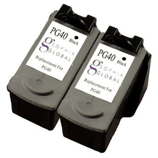 Sophia Global Remanufactured Black Ink Cartridge Replacement For Canon Pg 40 (pack Of 2)