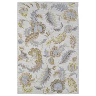 Lawrence Oatmeal Floral Hand tufted Wool Rug (8 X 11)