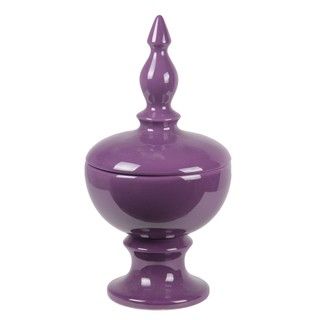 Purple Ornate Small Ceramic Jar