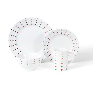Mikasa Christmas Cheers Dots Place Setting Porcelain (set Of 4)