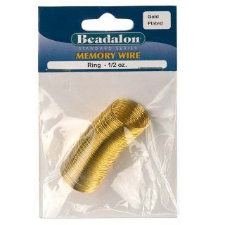 Beadalon Ring Size Memory Wire Gold Plated Steel 95 Loops 1/2 Oz