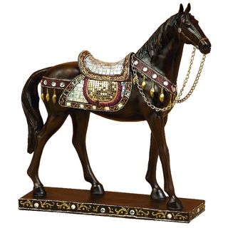 Polystone Embellished Horse Figure