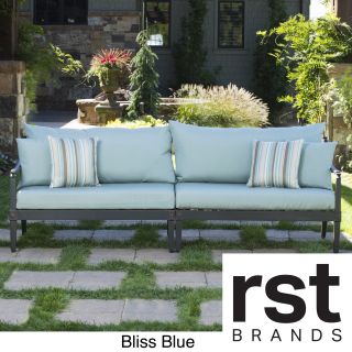 Rst Brands Astoria Aluminum Outdoor 2 piece Sofa Set With Cushions Blue Size 2 Piece Sets