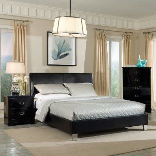 Standard Furniture Meridian Black 3 Piece Platform Bedroom Set In Black  