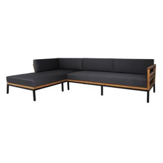 Mamagreen Zudu Asymmetrical Corner Sofa with Cushion in Coal MGC15008B