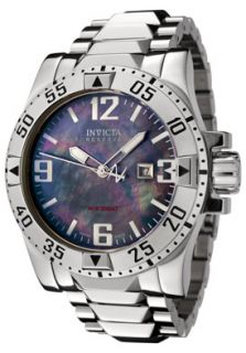 Invicta 6245  Watches,Mens Reserve Black Mother of Pearl Dial Stainless Steel, Casual Invicta Quartz Watches