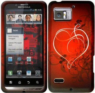 Motorola Droid Bionic XT875 Hard Flex TPU Design Cover Case   Heart On Stars Cell Phones & Accessories