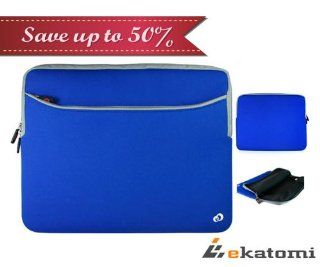 [Glove] BLUE & GREY  15 inch Laptop Bag / Neoprene Sleeve for Toshiba Satellite C855D S5340 / C855 S5137 / C855 S5346. Bonus Ekatomi screen cleaner pad Cell Phones & Accessories