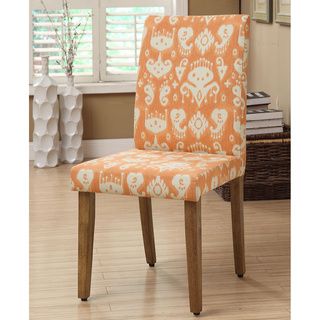 Parson Orange/ Cream Ikat Damask Dining Chairs (set Of 2)
