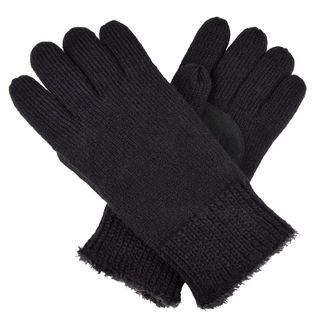 Isotoner Womens Solid Color Knit Gloves With Suede Finger Grips
