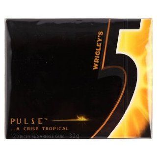 Wrigley's 5 Pulse Tropical Fruit Flavour Chewing Gum 32g x 6 packs  Grocery & Gourmet Food
