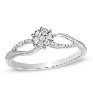 online only 1 10 ct t w diamond split shank promise ring in 10k white