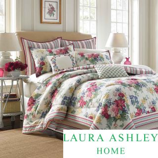 Laura Ashley Laura Ashley Melinda 4 piece Comforter Set With European Sham Sold Separately Blue Size Full  Queen