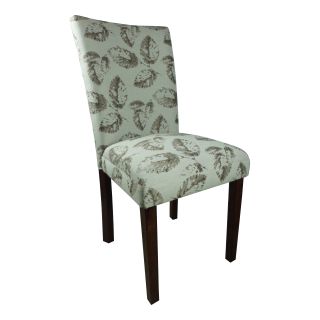 Teal/ Brown Leaf Print Parson Chairs (set Of 2)