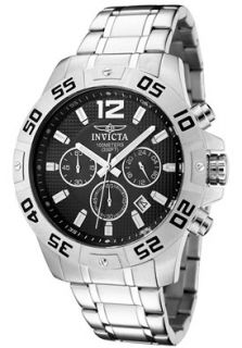 Invicta 1501  Watches,Mens Invicta II Black Textured Dial Chronograph Stainless Steel, Chronograph Invicta Quartz Watches