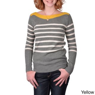 Journee Collection Journee Collection Juniors Striped Knit Long sleeved Sweater Grey Size S (1  3)