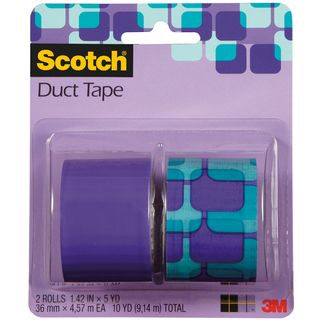 Scotch Duct Tape 1.42x5yd 2 Rolls/pkg purple Tile And Solid Violet